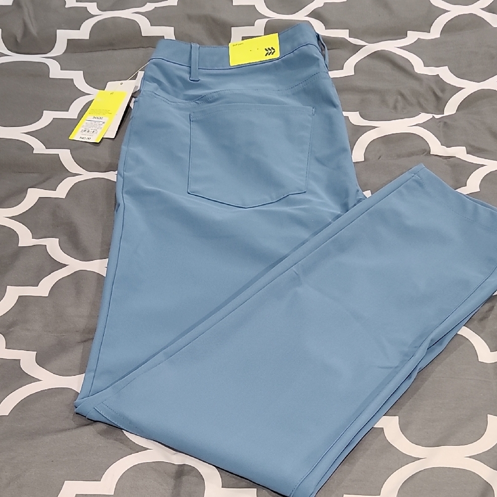 NWT All In Motion Light Blue Stretch 5 Pocket Golf Pants Sz: 34x30